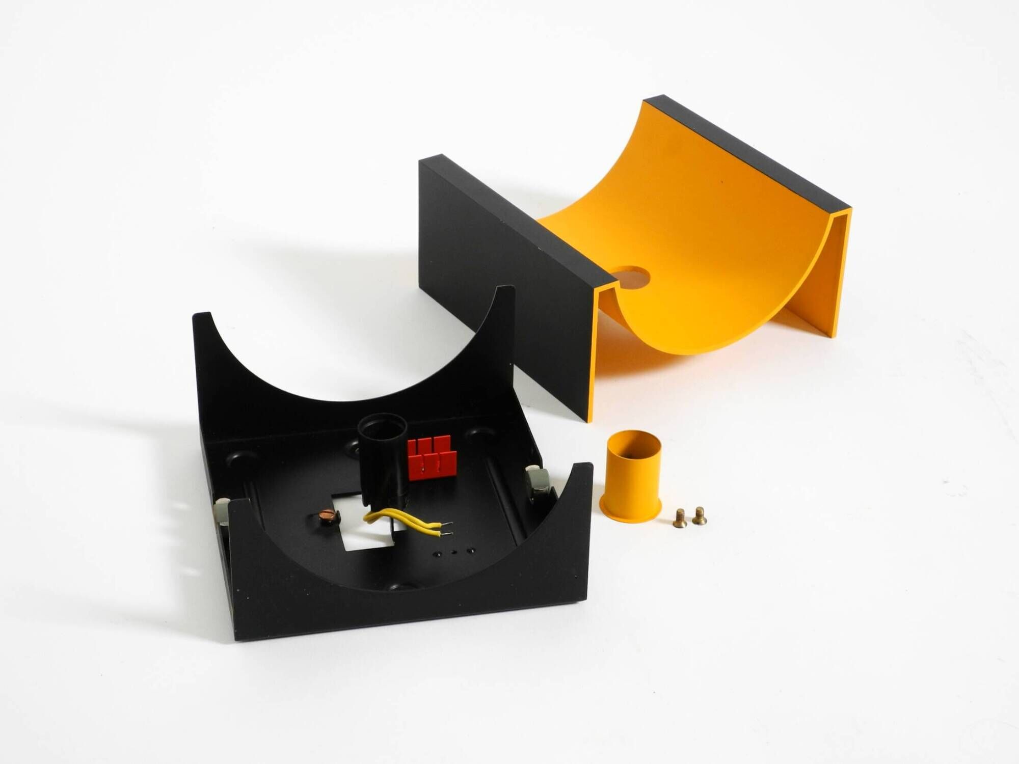 Pair of 60s Space Age metal wall lamps by Klaus Hempel for Kaiser Leuchten