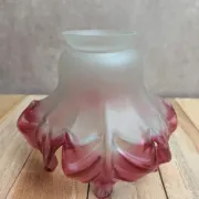 Antique tulip lampshade in satin pink glass – Art Nouveau style