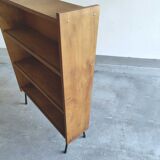 Bookcase wood and feet black metal