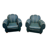 Pair of club armchairs