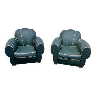Pair of club armchairs