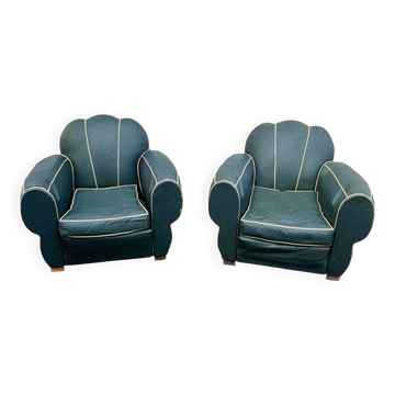 Paire de fauteuils club