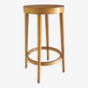 Baumann bar stool in solid wood 50s 60s