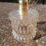 Globe hanging lamp in vintage molded glass