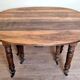 Louis Philippe period 6-legged extending table in solid walnut