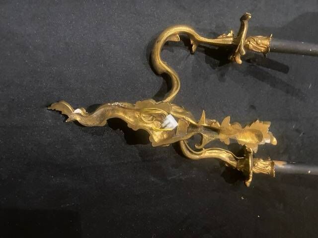 A pair of gilt bronze wall sconces in the chinese style - louis xv style