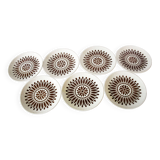 7 vintage ceramic plates, Biltons Staffordshire Ironstone 1970 England