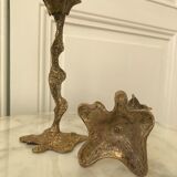 Pair of gilded bronze candle holders