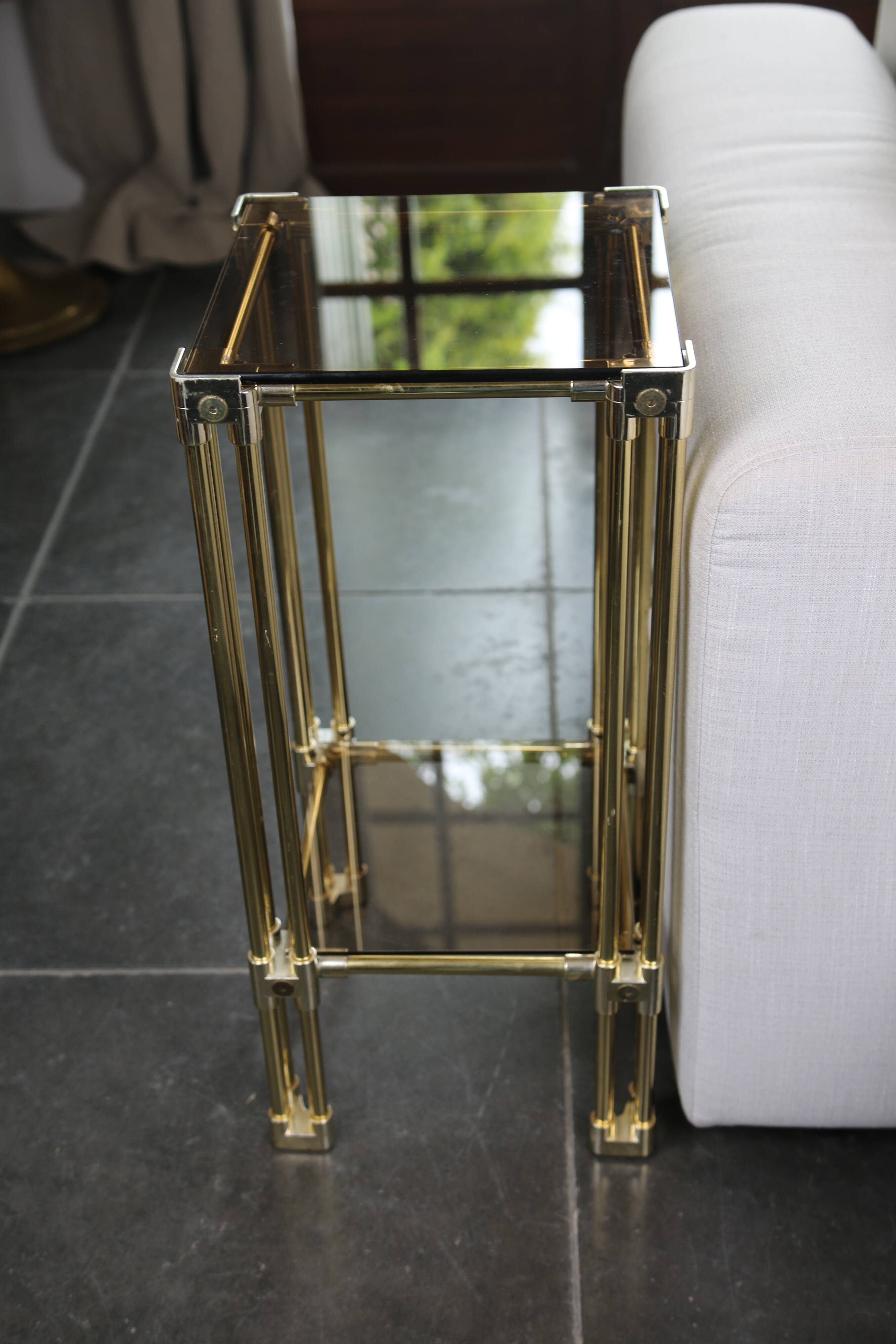 Brass side table, 1970s-1980s