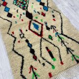 Handmade wool Berber rug 163 X 92 CM