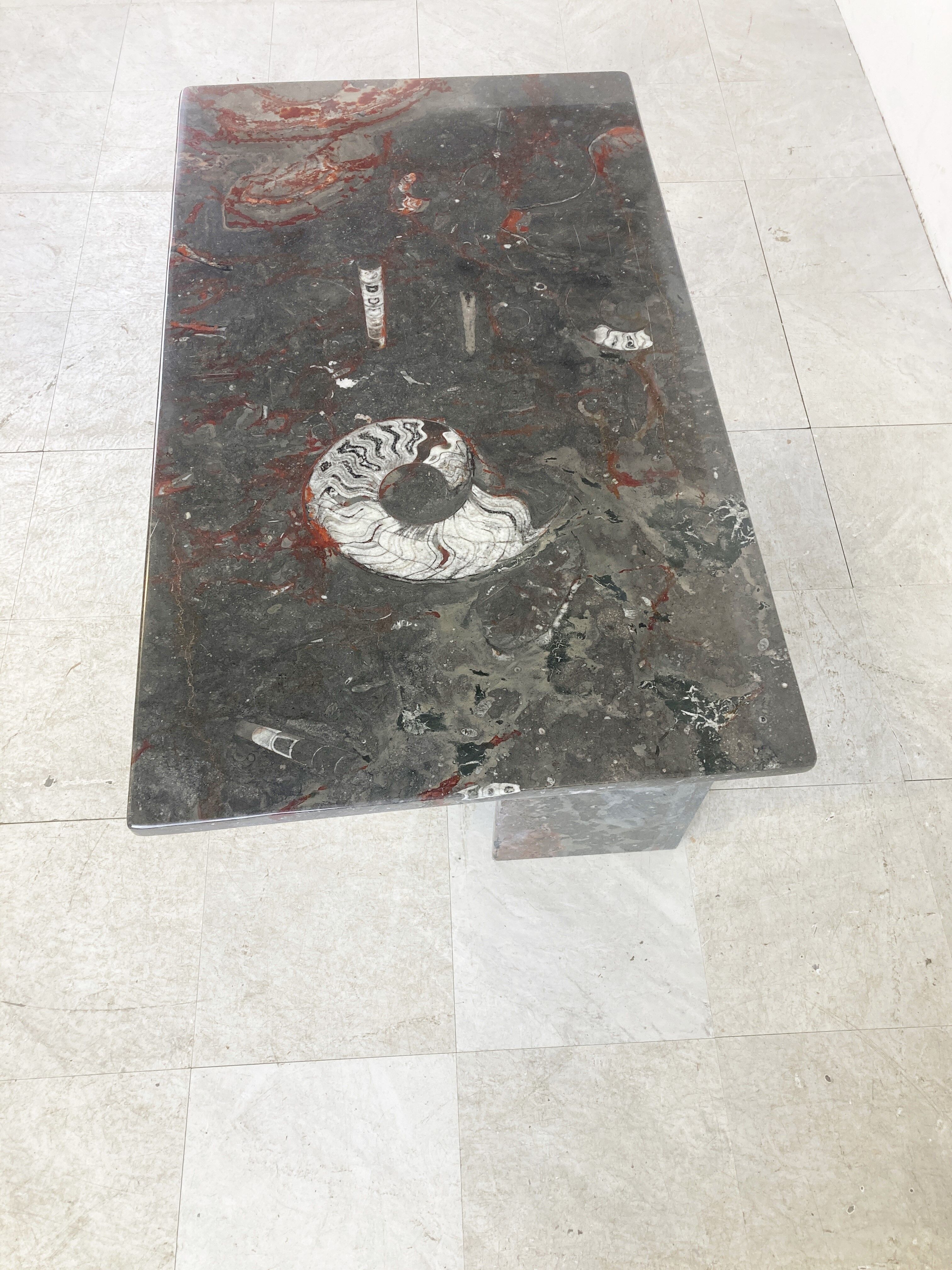 Vintage fossil stones coffee table, 1970s