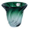Val Saint Lambert green crystal vase