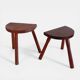 Antic Rustic Wabisabi Tripod Wooden Stools/ Accent Tables, France, Early 20th-C.