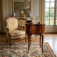 Curved side table in Louis XV style with marquetry - late 19th century
