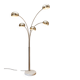 Arc floor lamp with 5 lights in chrome metal and marble – Space Age style