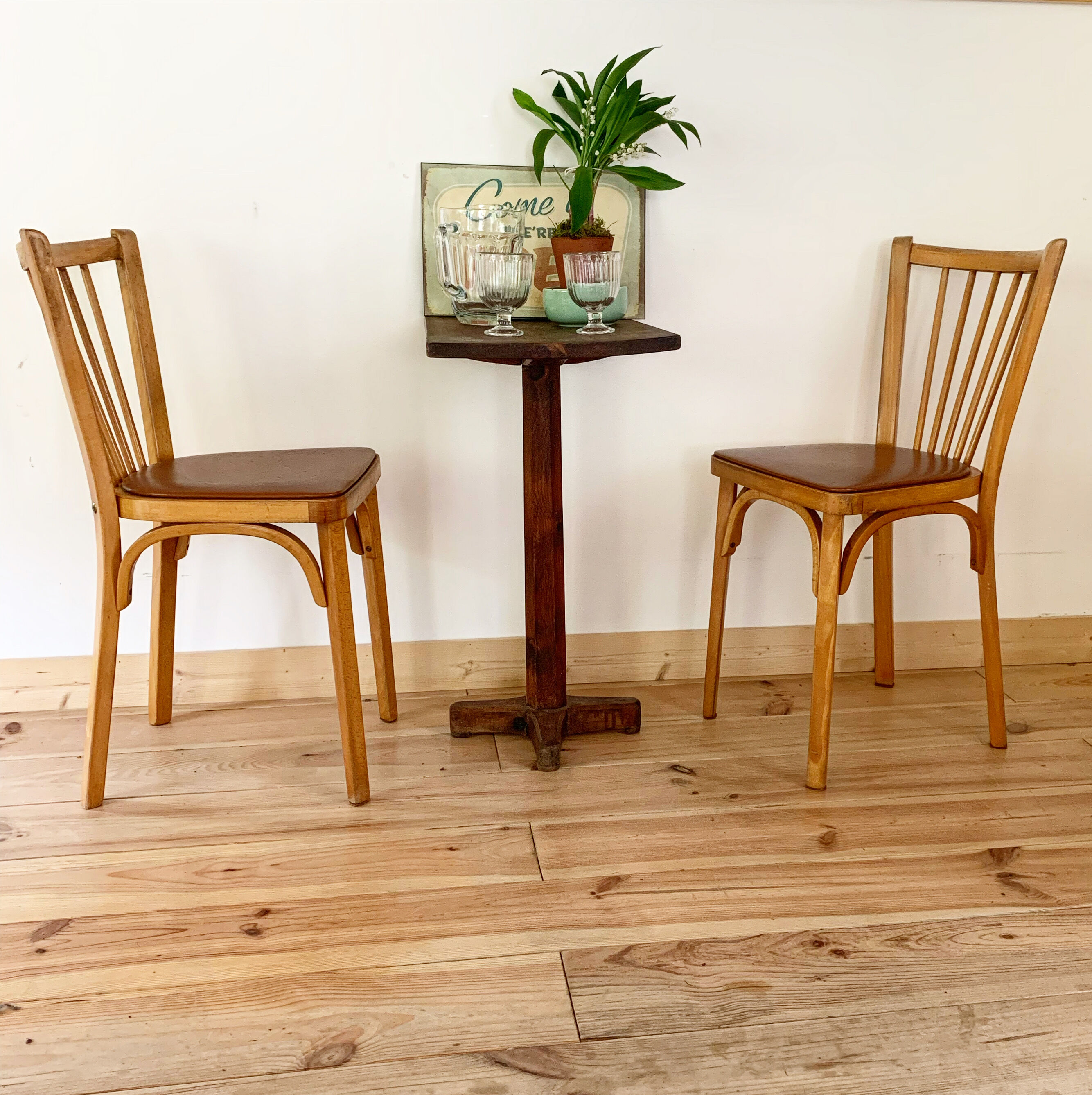 Pair of Baumann bistro chairs