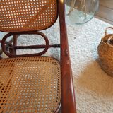 Rocking flesh curved wood and sitting in Art Deco cannage style