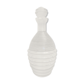 Striated glass carafe