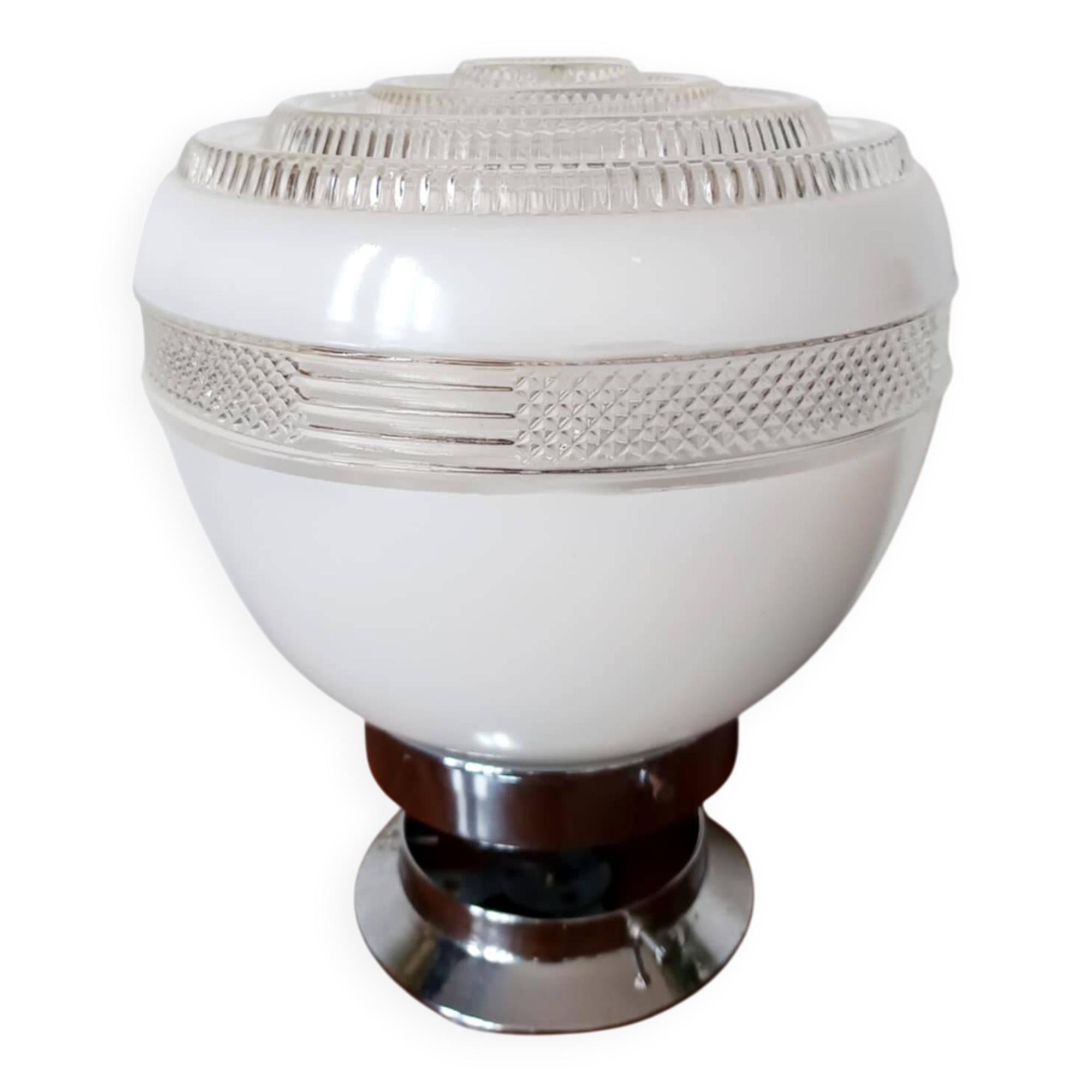 Lampe space age globe et chrome