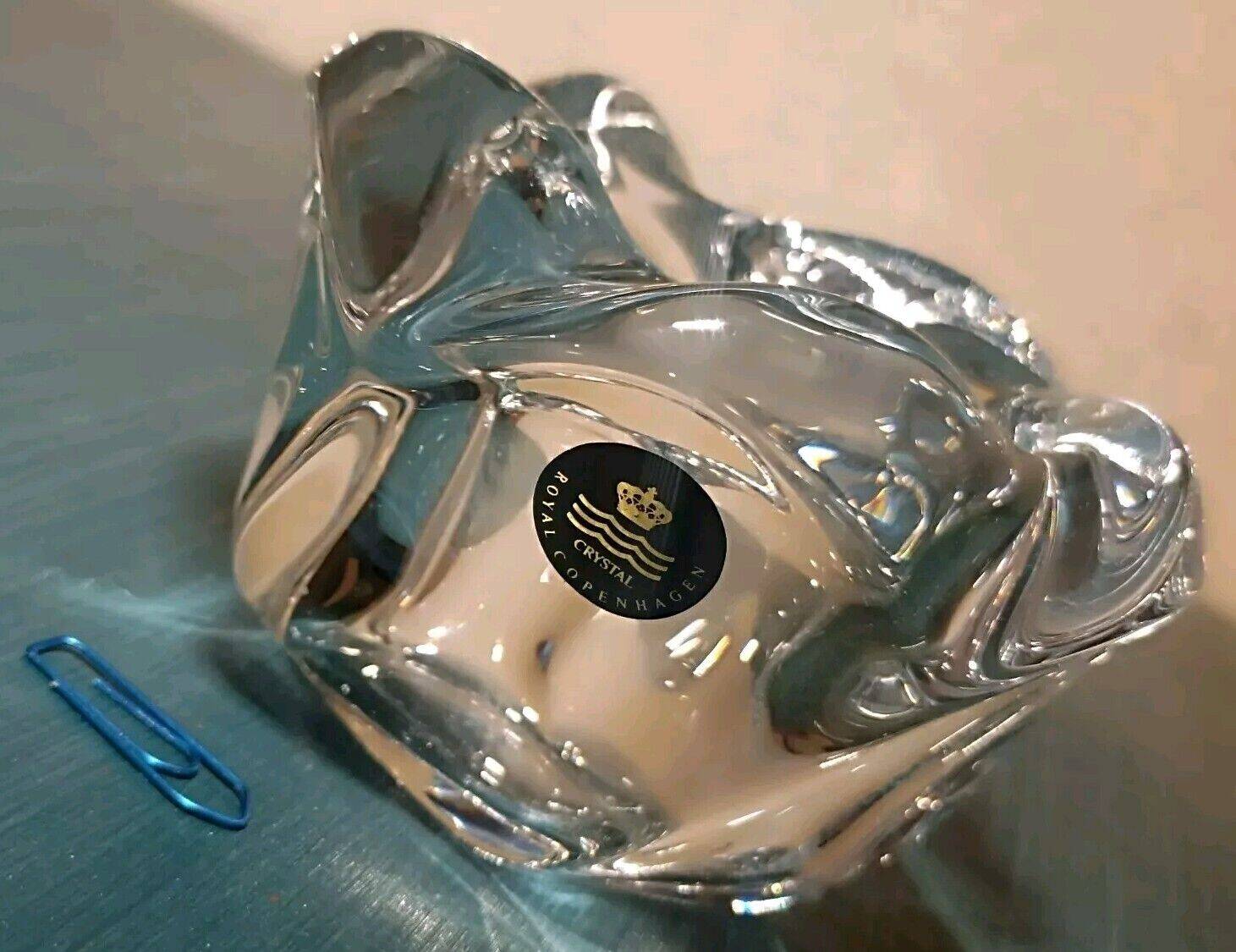 Tealight holder, vintage crystal pocket, Royal Copenhagen, Denmark 1980