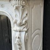 Remarkable Louis XV Style Fireplace, In Carrara Marble Circa 1880