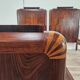Pair of Art Decò single beds in mahogany and pink maple, 1940