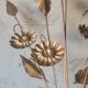 Applique murale fleurs metal doré