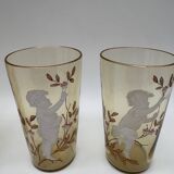 12 enamelled glasses, Mary Gregory, USA, 19th century