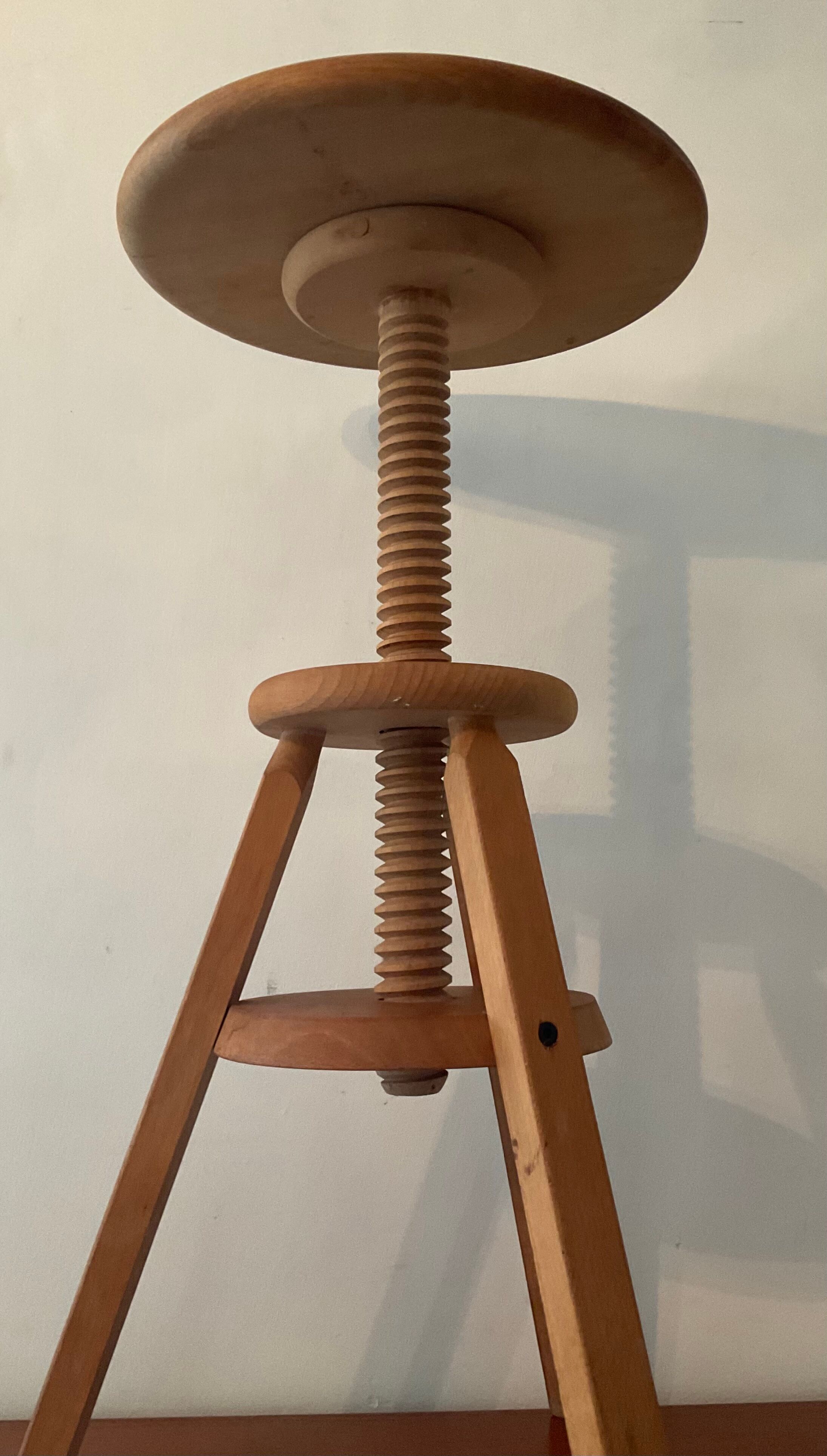 Vintage wooden tripod stool