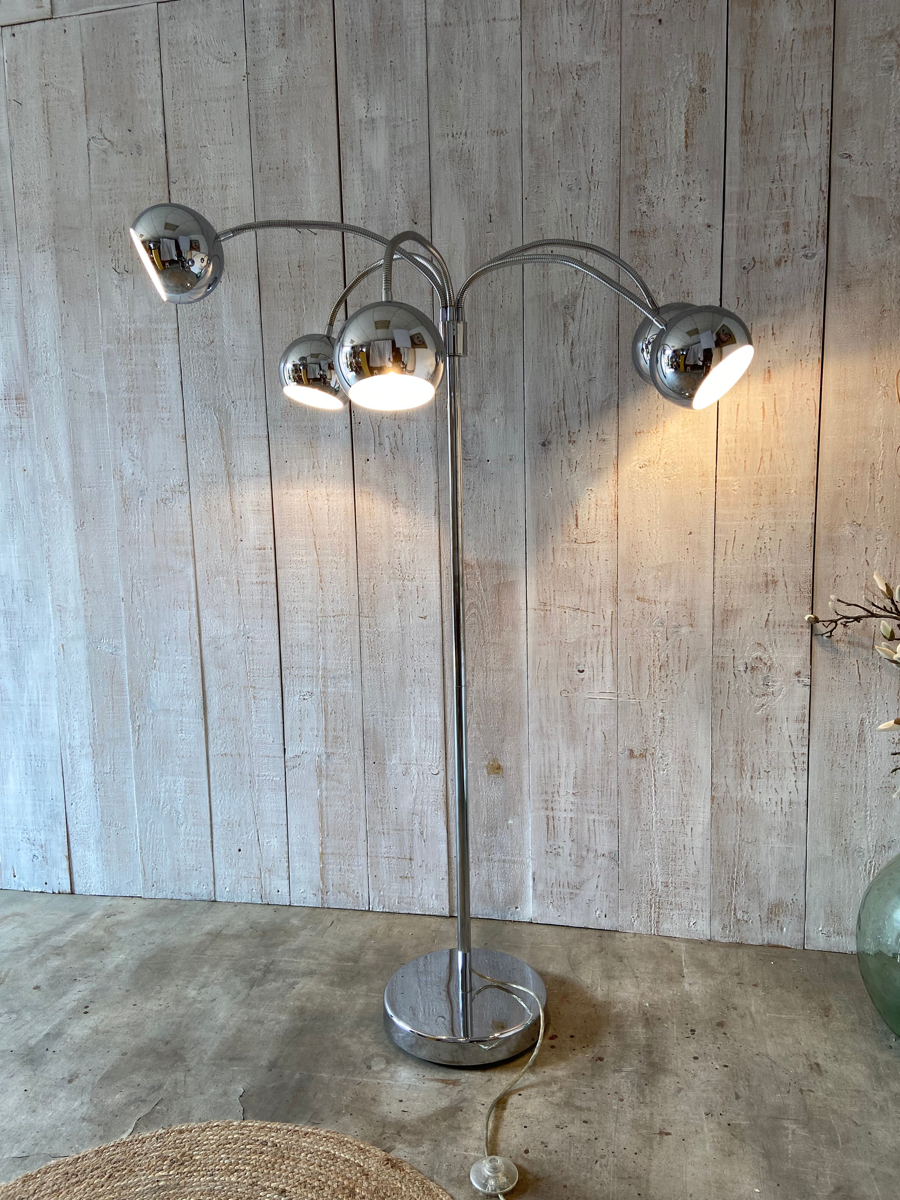 Vintage chrome floor lamp