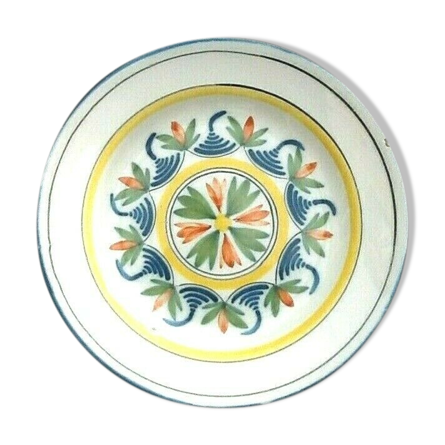 Old plate Polychrome earthenware Lunéville Diameter: 230mm