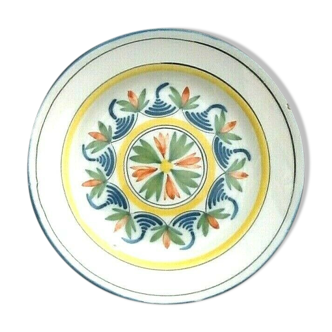 Old plate Polychrome earthenware Lunéville Diameter: 230mm