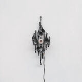 Brutalist Iron Single Mid-Century Belgium Wall Light