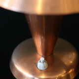 Pair of Bauhaus style mushroom lamps in copper metal.