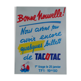 Original national lottery poster good news tac o tac