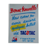 Original national lottery poster good news tac o tac