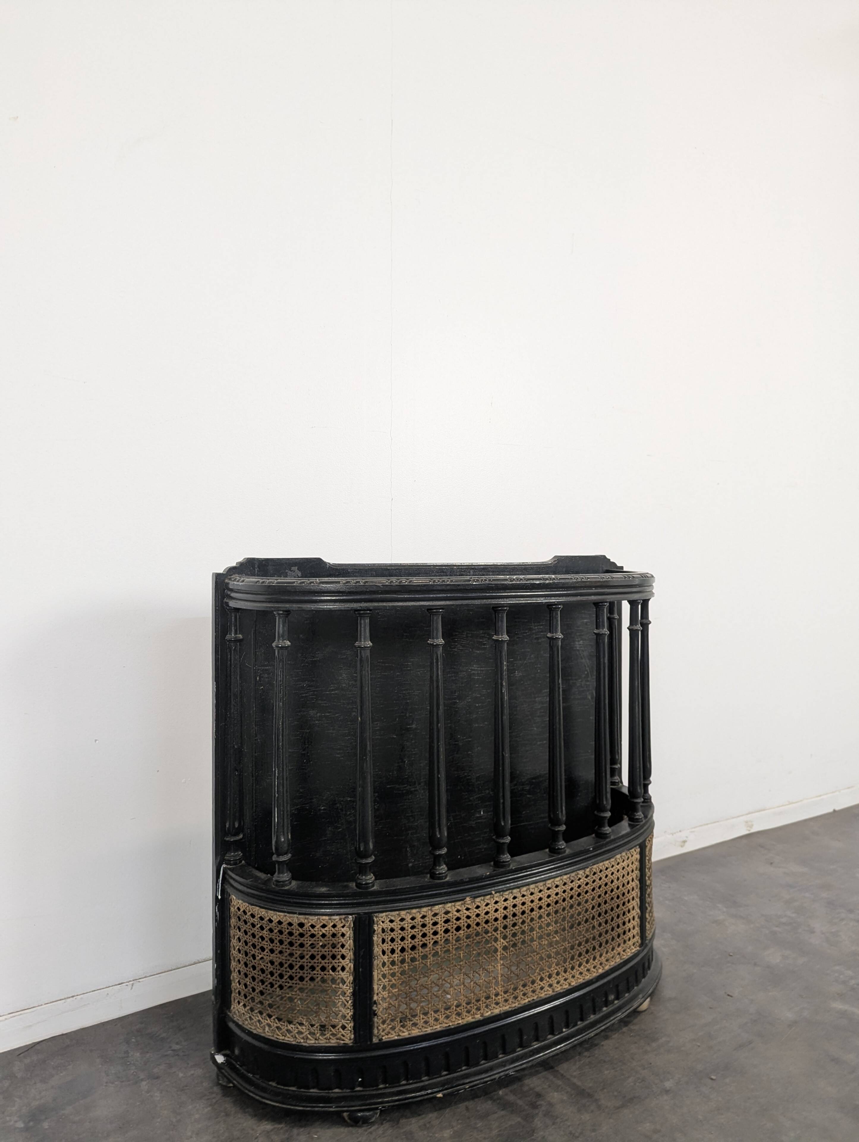 Napoleon III umbrella stand in blackened wood