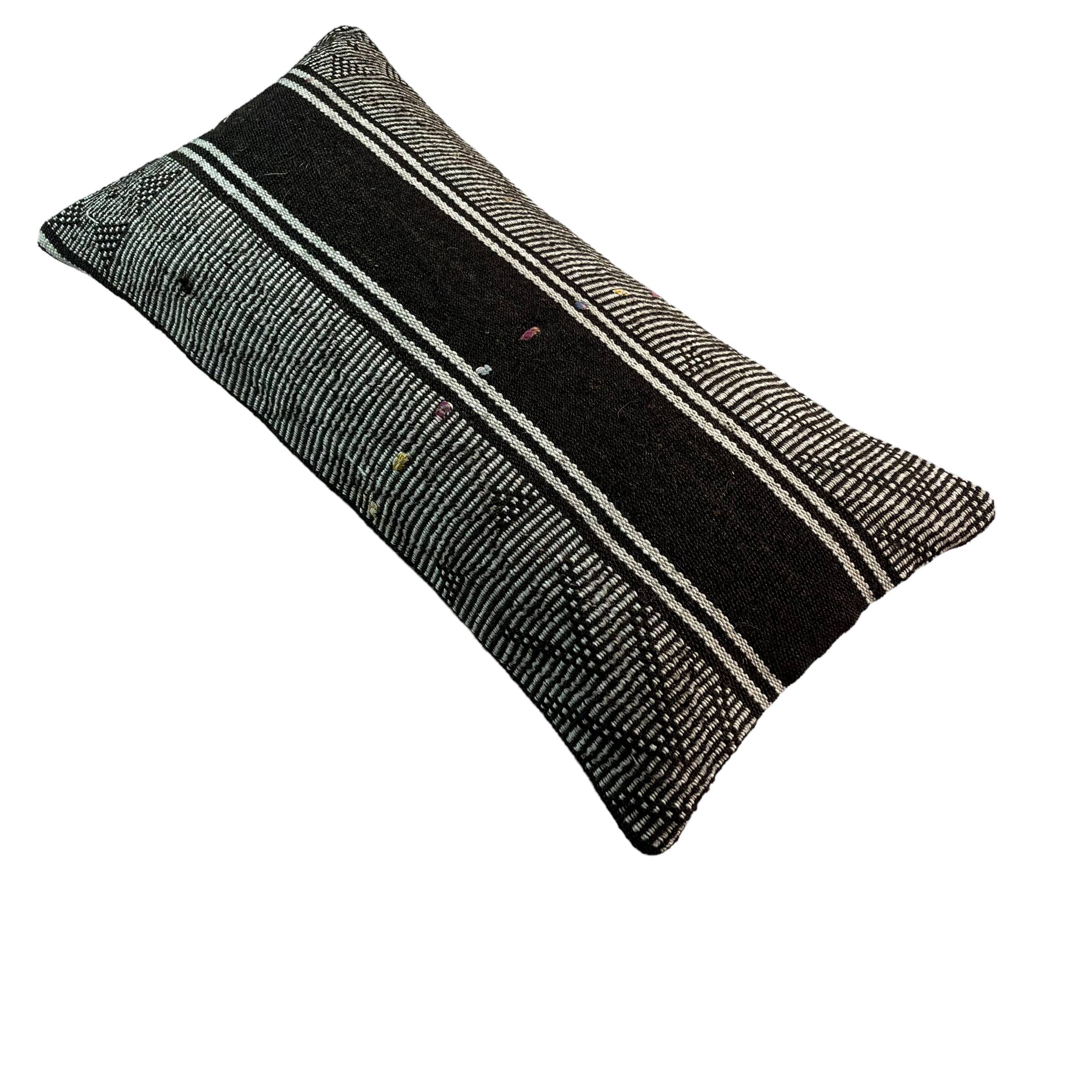 Vintage turkish kilim cushion cover , 30 x 60 cm