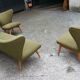 Sculptural sofa and 2 armchairs fifties sofa set