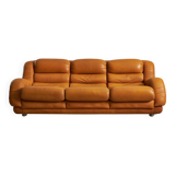 Light Warm Brown Leather Sofa Set