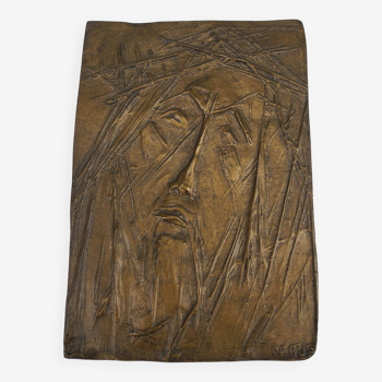 Plaque bronze christ debus 1967 n°24/120