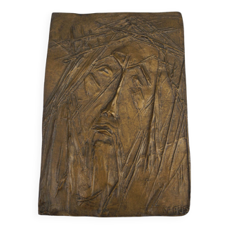 Plaque bronze christ debus 1967 n°24/120