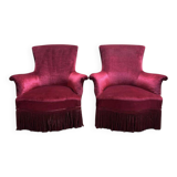 Paire de fauteuils crapauds Napoléon III