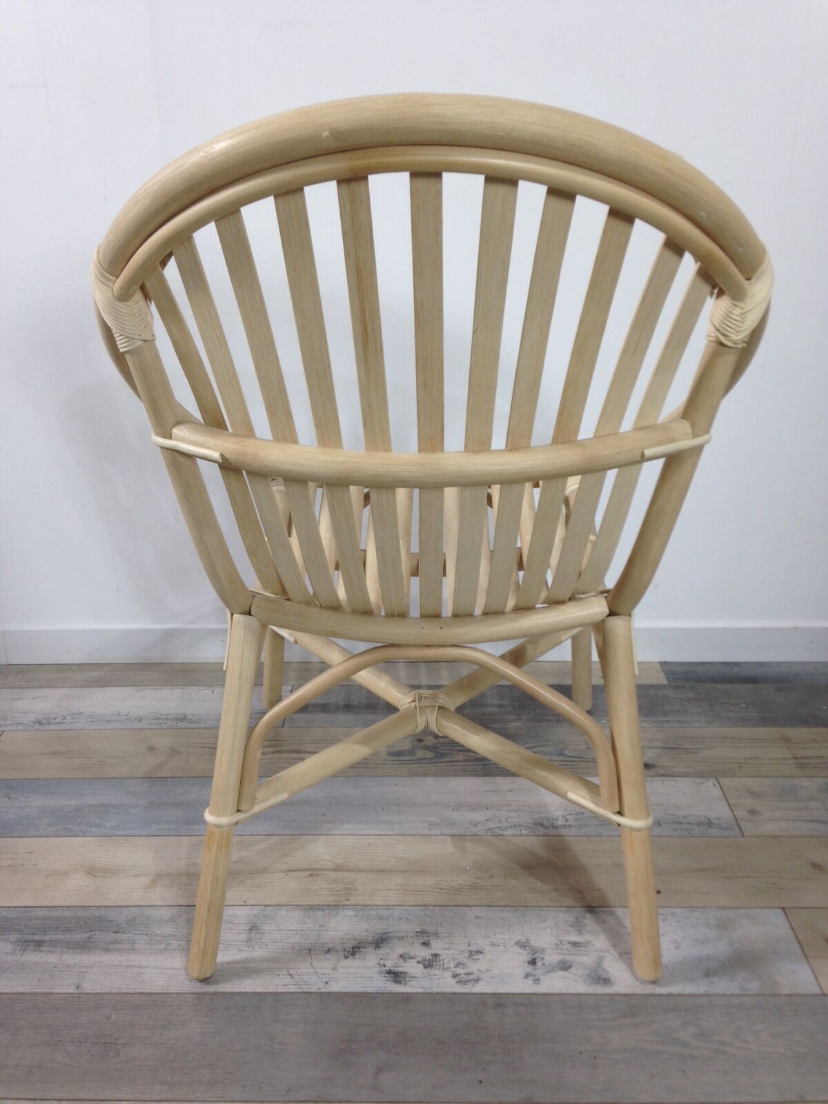 Rattan shell armchair