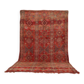 Vintage Moroccan Wool Rug 196 x 350 cm, Berber Handmade Bohemian Rug Unique