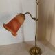 Orange glass paste tulip lamp, art nouveau swan neck, art deco