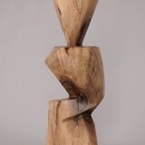 Solid wood sculptural side table, original contemporary design, logniture