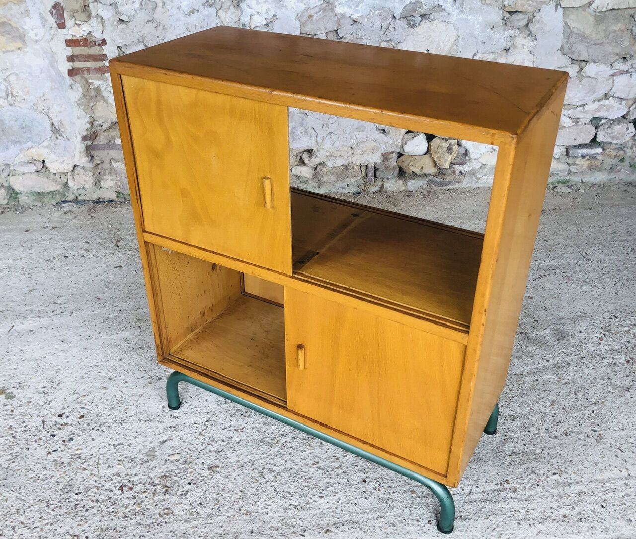 Mid-Century Vintage Storage Cabinet on Metal Legs