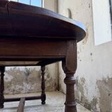 19th century oval solid oak table