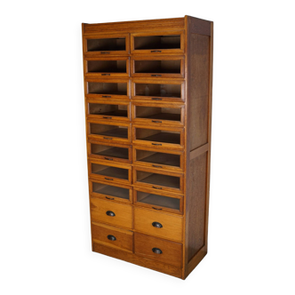 English Haberdashery Shop Cabinet with Glass Fronted Drawers, Circa 1930s